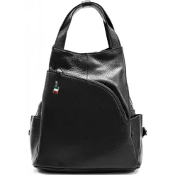 Florence Rucksack Damen Echtleder Cityrucksack schwarz OTF613S