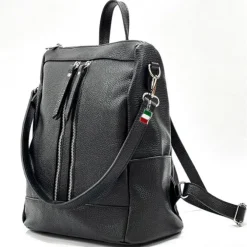 Florence Rucksack Damen Echtleder Cityrucksack schwarz ORF100S