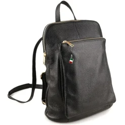 Florence Rucksack Damen Echtleder Cityrucksack schwarz OTF610S