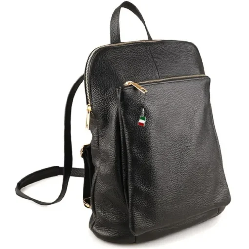 Florence Rucksack Damen Echtleder Cityrucksack schwarz OTF610S