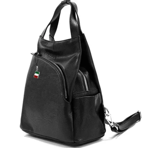 Florence Rucksack Damen Echtleder Cityrucksack schwarz OTF613S