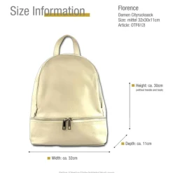 Florence Rucksack Damen Echtleder Cityrucksack beige OTF612I