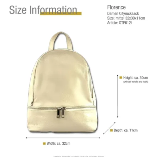 Florence Rucksack Damen Echtleder Cityrucksack beige OTF612I