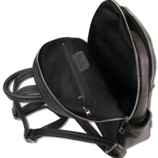 Florence Rucksack Damen Echtleder Cityrucksack schwarz ORM101S