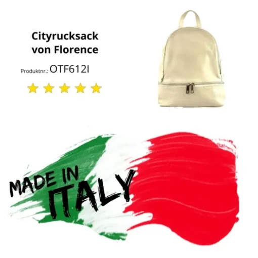 Florence Rucksack Damen Echtleder Cityrucksack beige OTF612I