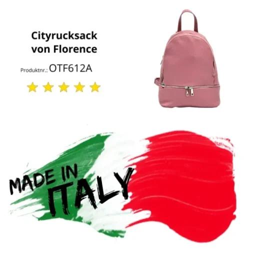 Florence Rucksack Damen Echtleder Cityrucksack rosa OTF612A