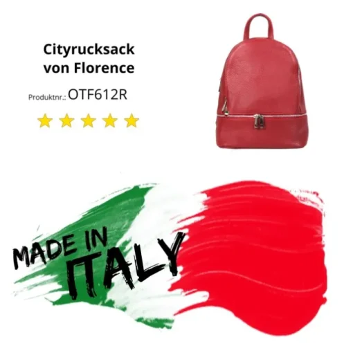 Florence Rucksack Damen Echtleder Cityrucksack rot OTF612R