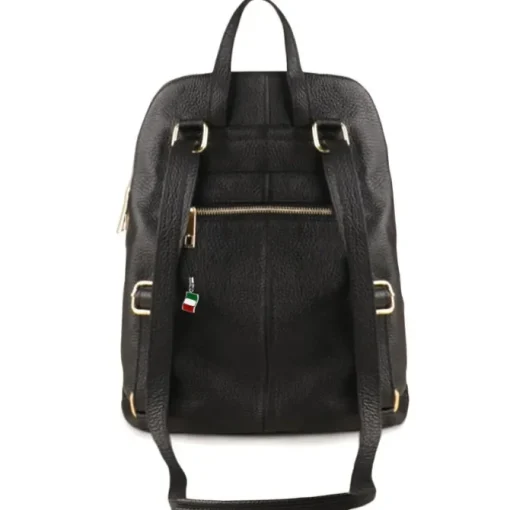 Florence Rucksack Damen Echtleder Cityrucksack schwarz OTF610S