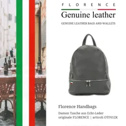 Florence Rucksack Damen Echtleder Cityrucksack dunkles grau OTF612K