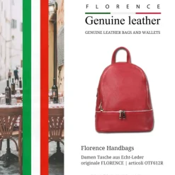 Florence Rucksack Damen Echtleder Cityrucksack rot OTF612R