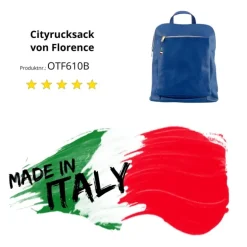 Florence Rucksack Damen Echtleder Cityrucksack blau OTF610B