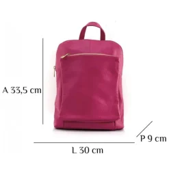Florence Rucksack Damen Echtleder Cityrucksack schwarz OTF610S