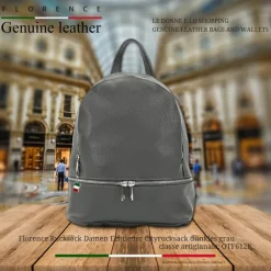 Florence Rucksack Damen Echtleder Cityrucksack dunkles grau OTF612K