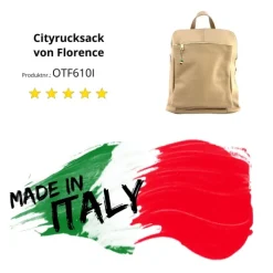 Florence Rucksack Damen Echtleder Cityrucksack taupe OTF610I