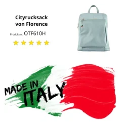 Florence Rucksack Damen Echtleder Cityrucksack hellblau OTF610H