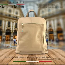 Florence Rucksack Damen Echtleder Cityrucksack taupe OTF610I