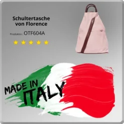 Florence Rucksack Echtleder rosa Damen Rucksacktasche OTF604A