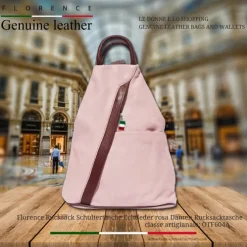 Florence Rucksack Echtleder rosa Damen Rucksacktasche OTF604A