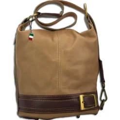 Florence ,Rucksack wandelbar Damen Echt-Leder braun taupe OTF104C