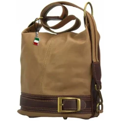 Florence ,Rucksack wandelbar Damen Echt-Leder braun taupe OTF104C