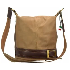 Florence ,Rucksack wandelbar Damen Echt-Leder braun taupe OTF104C
