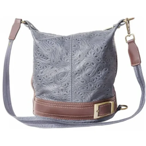 Florence ,Rucksack wandelbar Damen Handtasche Leder grau OTF104K
