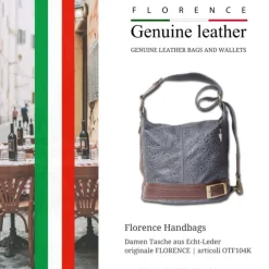 Florence ,Rucksack wandelbar Damen Handtasche Leder grau OTF104K