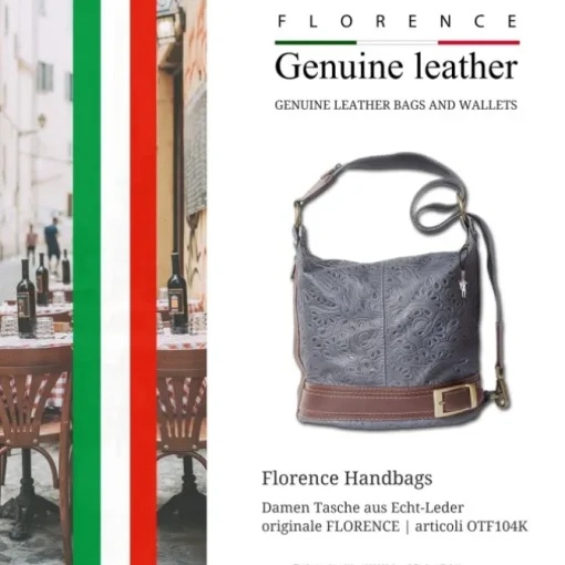 Florence ,Rucksack wandelbar Damen Handtasche Leder grau OTF104K