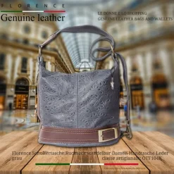 Florence ,Rucksack wandelbar Damen Handtasche Leder grau OTF104K