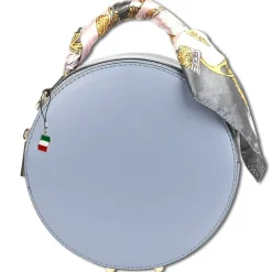Florence runde Damen echtes Leder Handtasche hellblau OTF819H