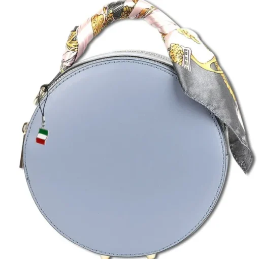 Florence runde Damen echtes Leder Handtasche hellblau OTF819H
