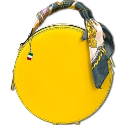 Florence runde Damen echtes Leder Handtasche gelb OTF819Y