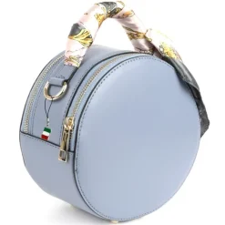 Florence runde Damen echtes Leder Handtasche hellblau OTF819H