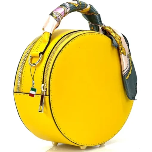 Florence runde Damen echtes Leder Handtasche gelb OTF819Y