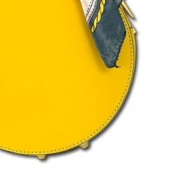 Florence runde Damen echtes Leder Handtasche gelb OTF819Y