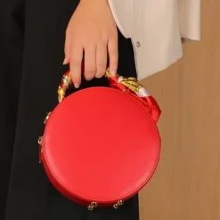 Florence runde Damen echtes Leder Handtasche gelb OTF819Y