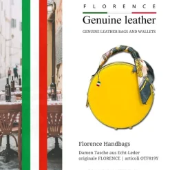 Florence runde Damen echtes Leder Handtasche gelb OTF819Y