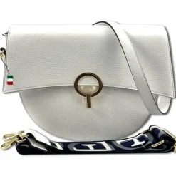 Florence Satteltasche Echtleder Damen weiß OTF824W
