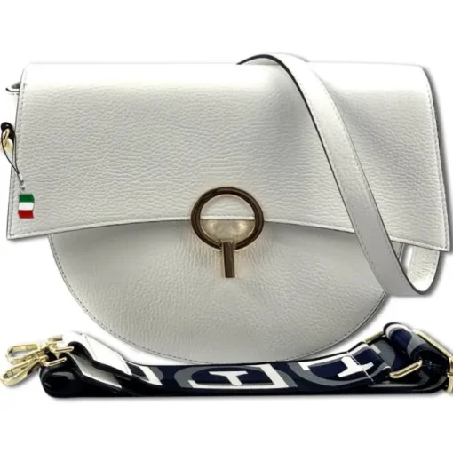 Florence Satteltasche Echtleder Damen weiß OTF824W