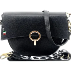 Florence Satteltasche Echtleder Damen schwarz OTF824S