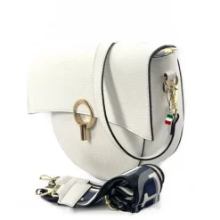 Florence Satteltasche Echtleder Damen weiß OTF824W