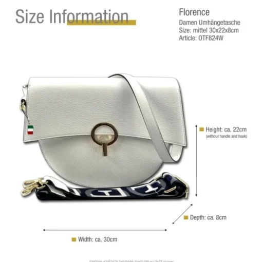 Florence Satteltasche Echtleder Damen weiß OTF824W