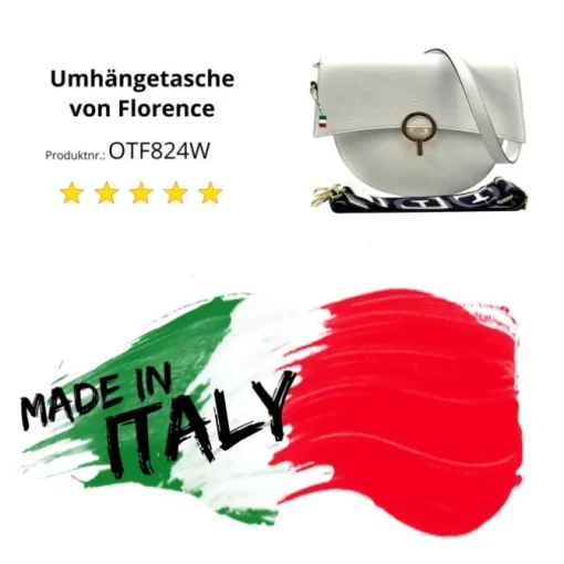 Florence Satteltasche Echtleder Damen weiß OTF824W