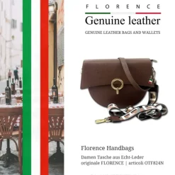 Florence Satteltasche Echtleder Damen dunkelbraun OTF824N