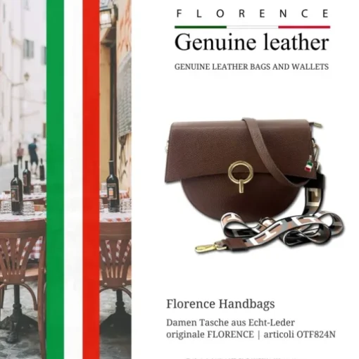 Florence Satteltasche Echtleder Damen dunkelbraun OTF824N