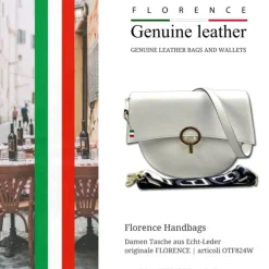 Florence Satteltasche Echtleder Damen weiß OTF824W