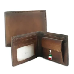 Florence Vintage Portemonnaie echtes Leder braun Brieftasche OPF100N