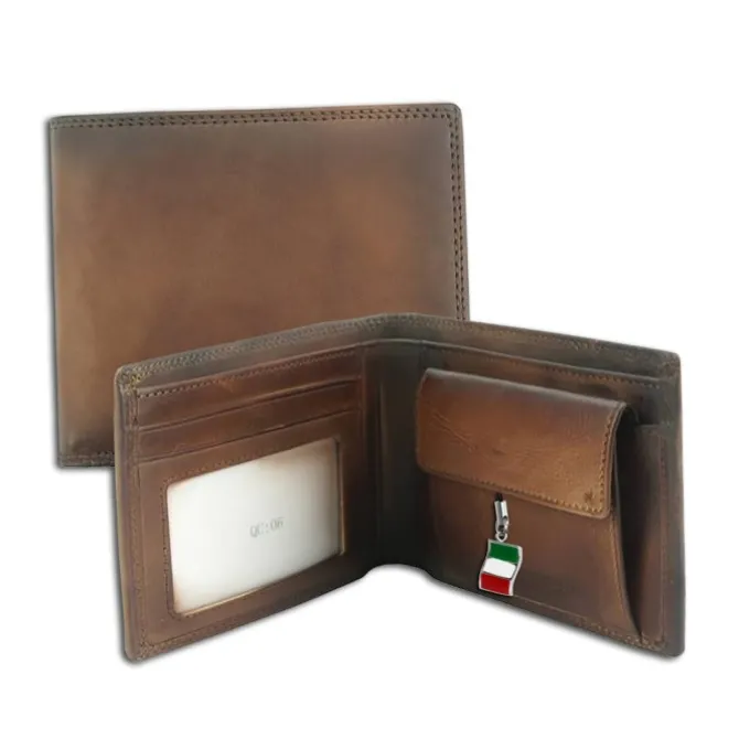 Florence Vintage Portemonnaie echtes Leder braun Brieftasche OPF100N