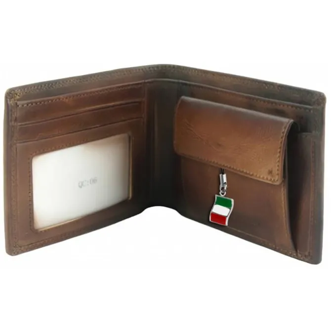 Florence Vintage Portemonnaie echtes Leder braun Brieftasche OPF100N