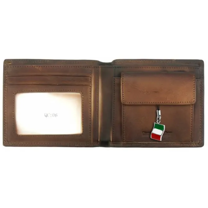 Florence Vintage Portemonnaie echtes Leder braun Brieftasche OPF100N